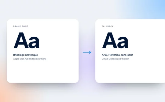 A brand font in email next to its Arial fallback