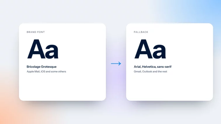 A brand font in email next to its Arial fallback