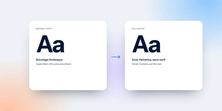 A brand font in email next to its Arial fallback